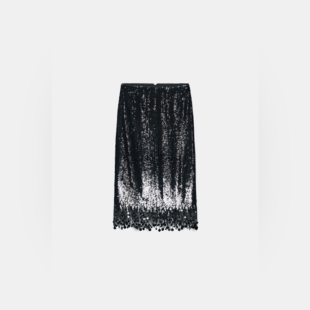 ZARA SEQUIN LONG SKIRT ZW COLLECTION - Picture 14 of 17